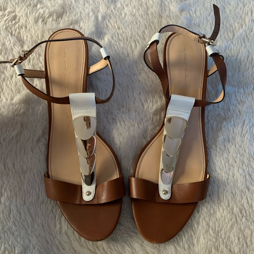 low multicolor sandal wedges